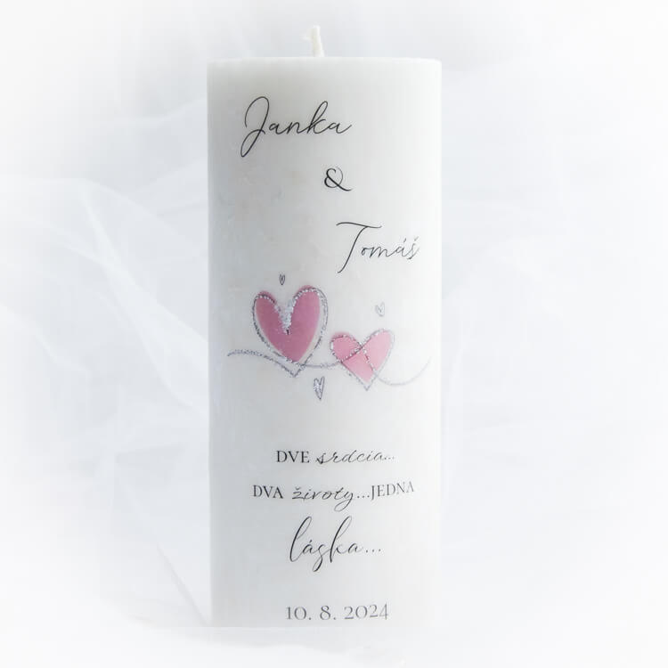 Fotka sviečok z kolekcie ' Darčeky pre Novomanželov - Dve srdcia