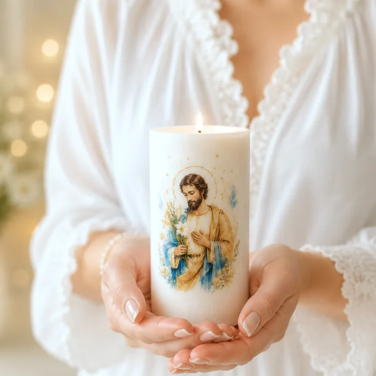 Fotka sviečok z kolekcie ' Svetlo Viery - Sviečka Svätý Jozef