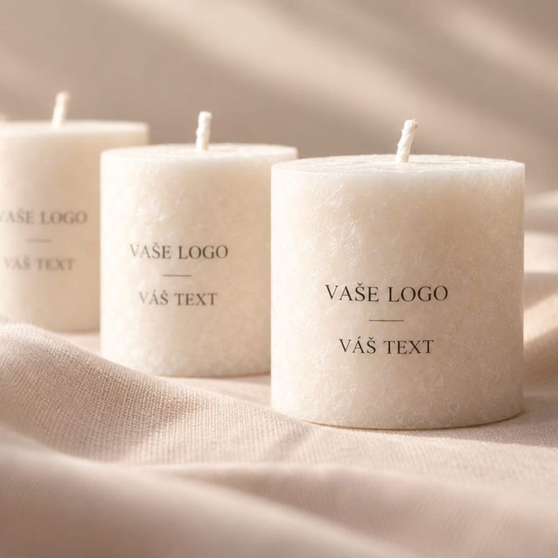 Valcové sviečky s logom a vlastným textom
